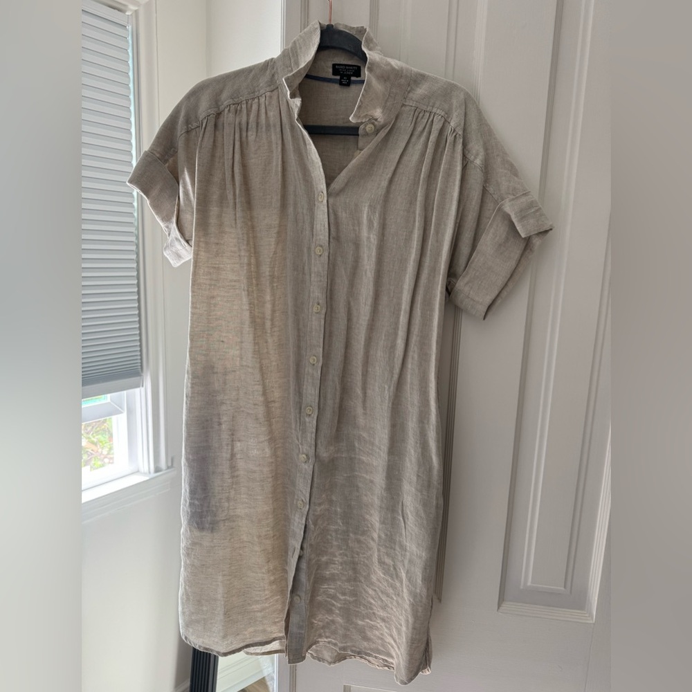 J. Crew Linen Short-Sleeve Button-Down Shirt Dress (worn once)